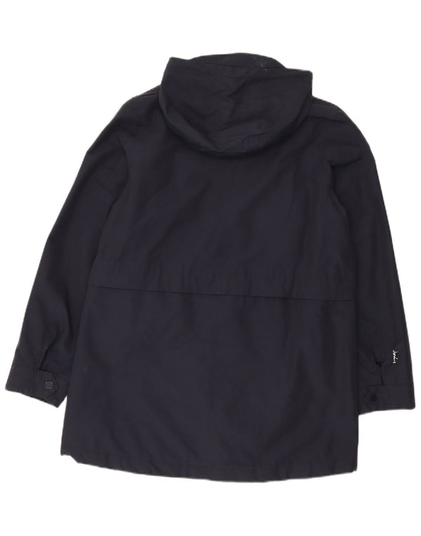 Joules Womens Relaxed Fit Hooded Raincoat UK 10 Small Navy Blue