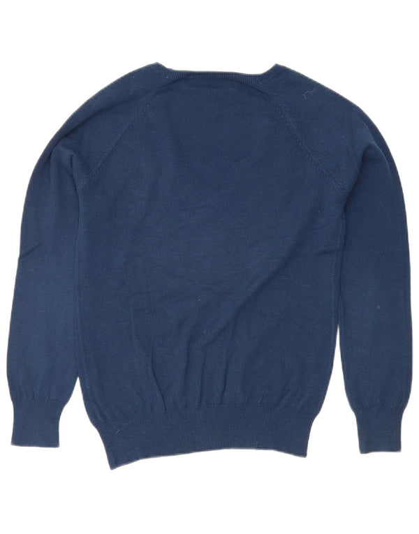 Zara Pull col V pour femme UK 14 Large Bleu marine