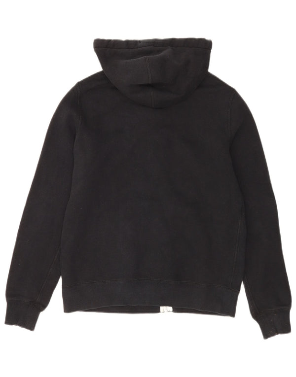 Converse Womens Zip Hoodie Sweater UK 14 Medium Black Cotton
