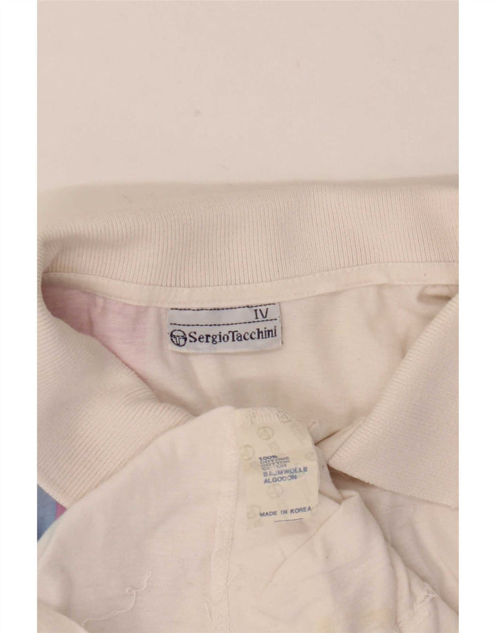 Sergio Tacchini Polo Graphique Homme Coton Blanc Moyen