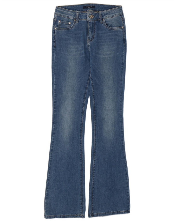 Libero Jean Slim Flare Femme Moyen W27 L31 Bleu Coton