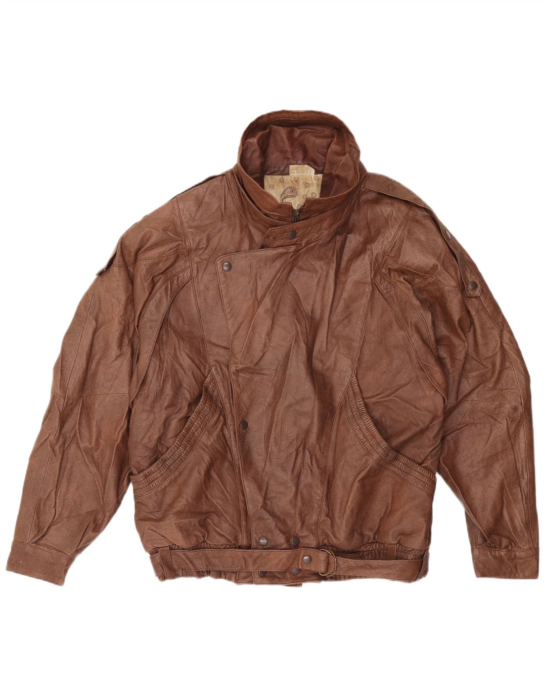 VINTAGE Veste en cuir homme IT 52 XL Marron