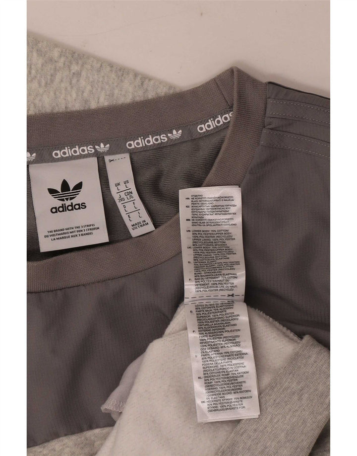 Adidas Sweat-shirt pour homme en coton color block Gris Taille L