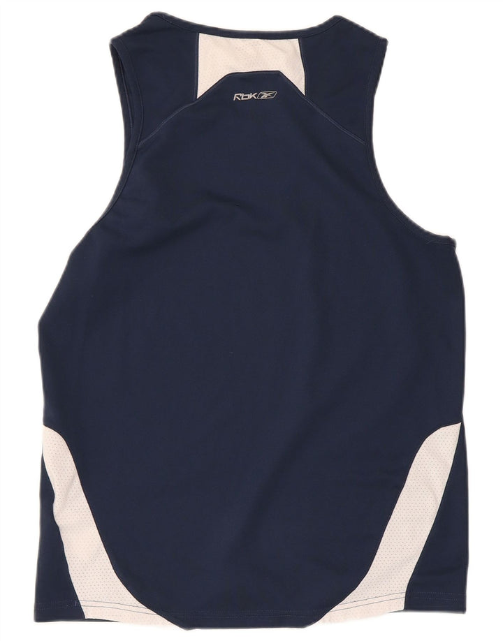 Reebok Débardeur Femme UK 12 Medium Bleu Marine Colorblock Polyester