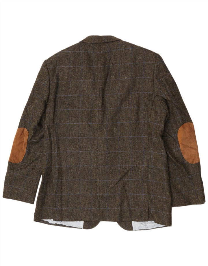 Barbour Veste blazer à 2 boutons pour homme UK 44 en laine à carreaux verts