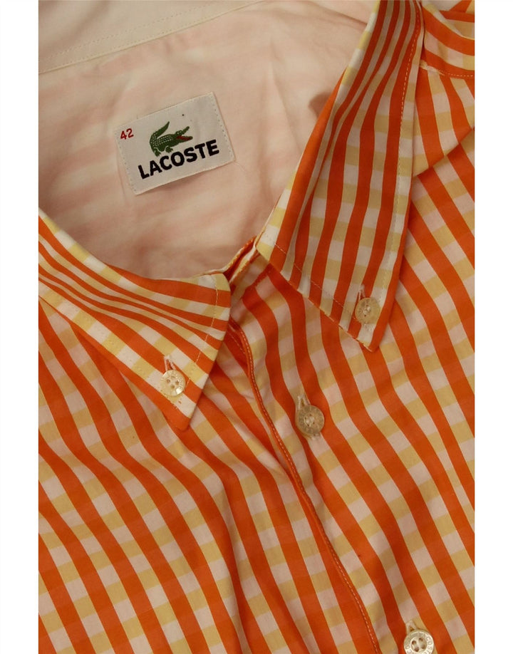 Lacoste Chemise Homme Taille 42 Grand Vichy Orange