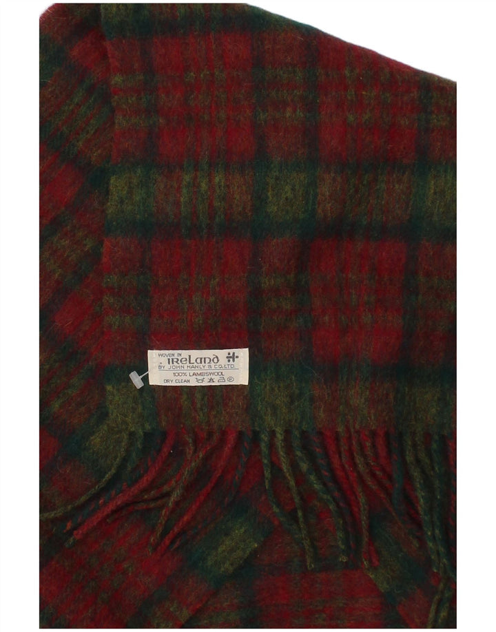 John Hanly&Co Ltd Écharpe rectangulaire pour femme Taille unique Rouge Plaid Classique