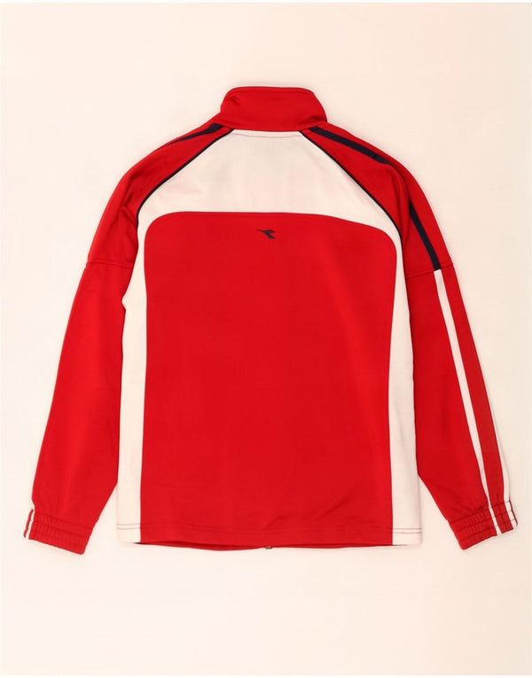 Diadora Veste de Survêtement Garçon 12-13 Ans Rouge Colorblock Polyester