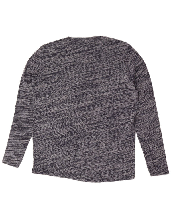 Tommy Hilfiger Haut ajusté à manches longues pour homme en coton moucheté bleu marine 2XL