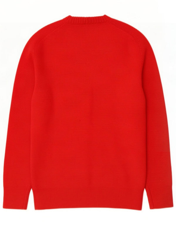 Vintage Pull ras du cou coupe classique pour femme UK 10 Petit Rouge