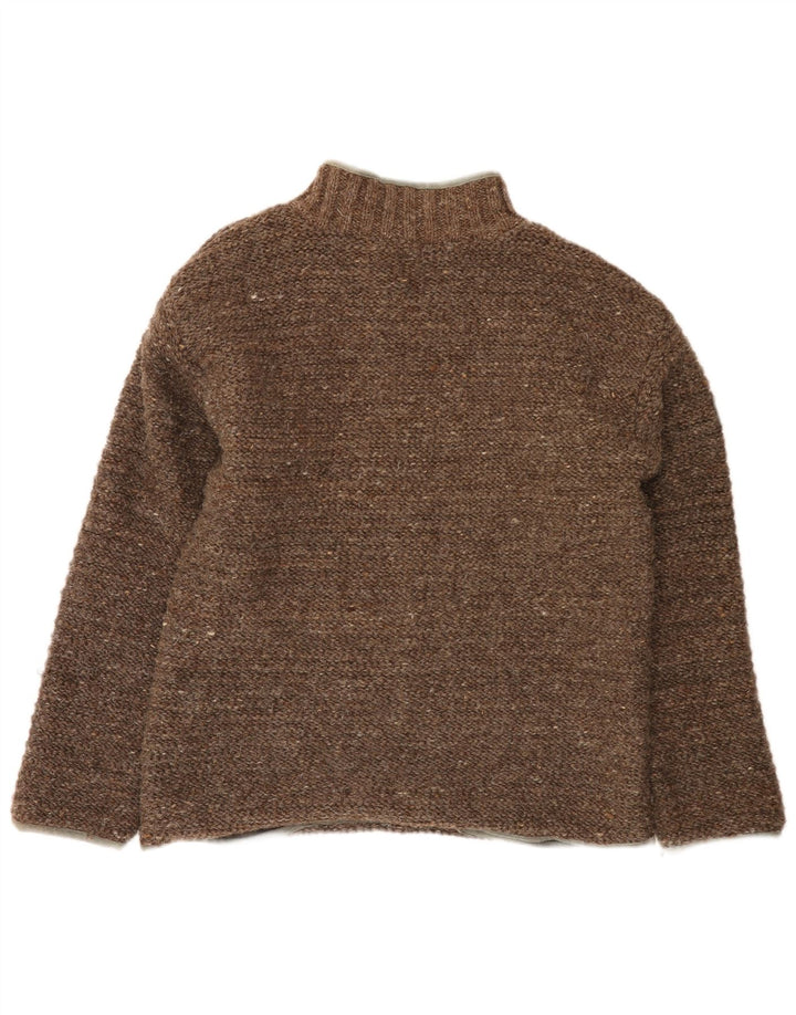 Pachamama Pull à col zippé pour homme en laine marron
