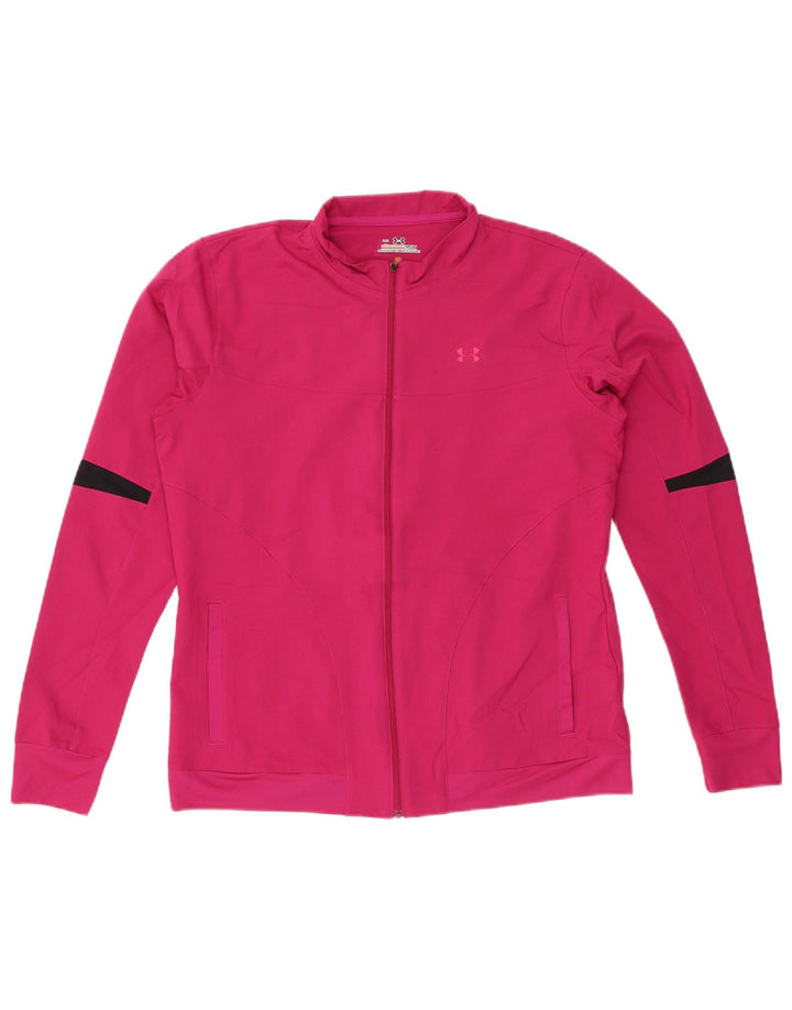 UNDER ARMOUR Veste de survêtement pour femme UK 14 Rose moyen Colourblock
