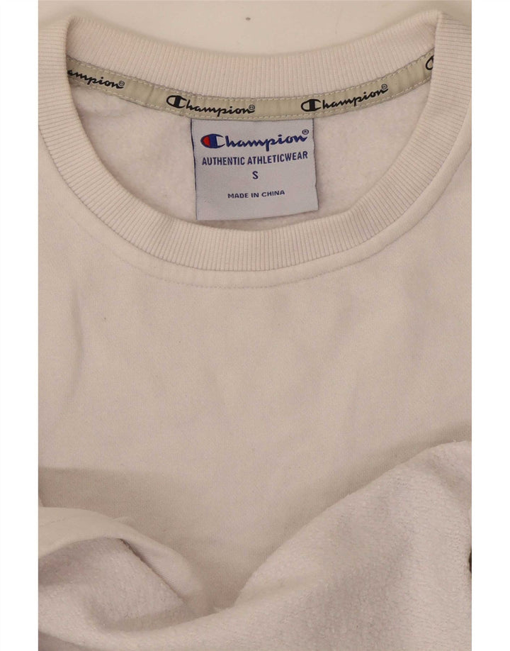 Champion Sweat-shirt court surdimensionné pour femme UK 10 Petit Blanc