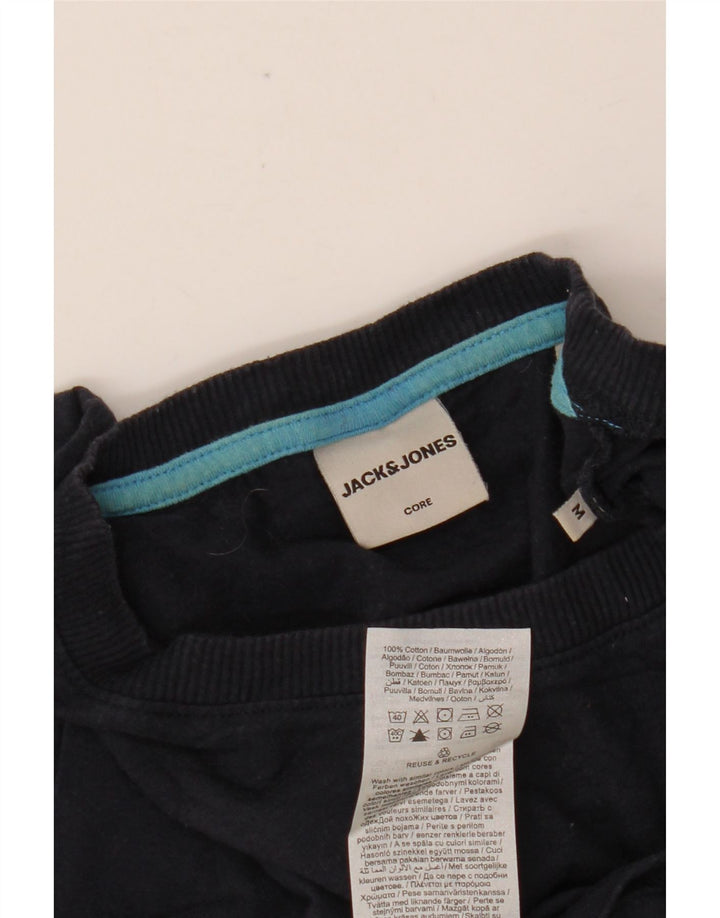 JACK & JONES T-Shirt Graphique Homme Bleu Marine Moyen Coton