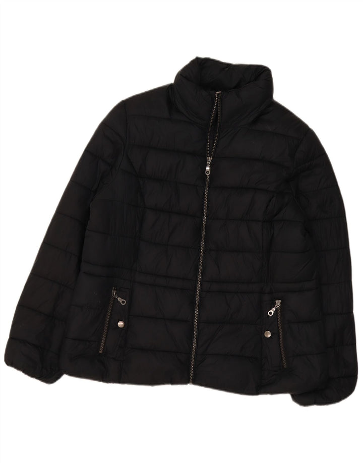 Marks & Spencer Veste matelassée à capuche pour femme UK 16 Large Noir Polyester