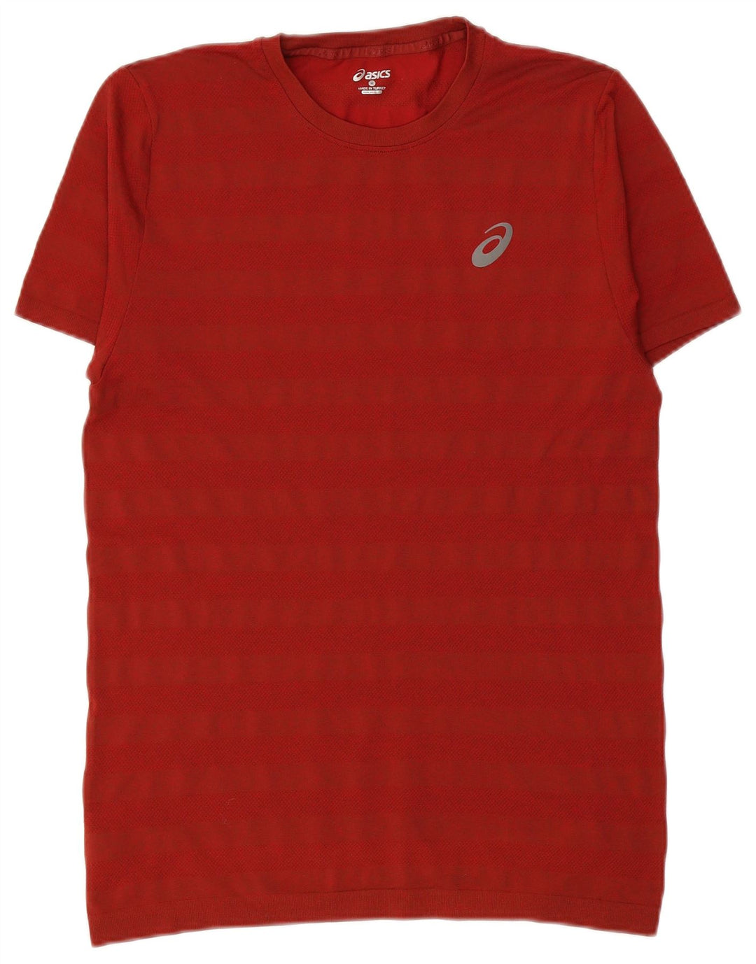 ASICS T-Shirt Homme Rayé Rouge Moyen