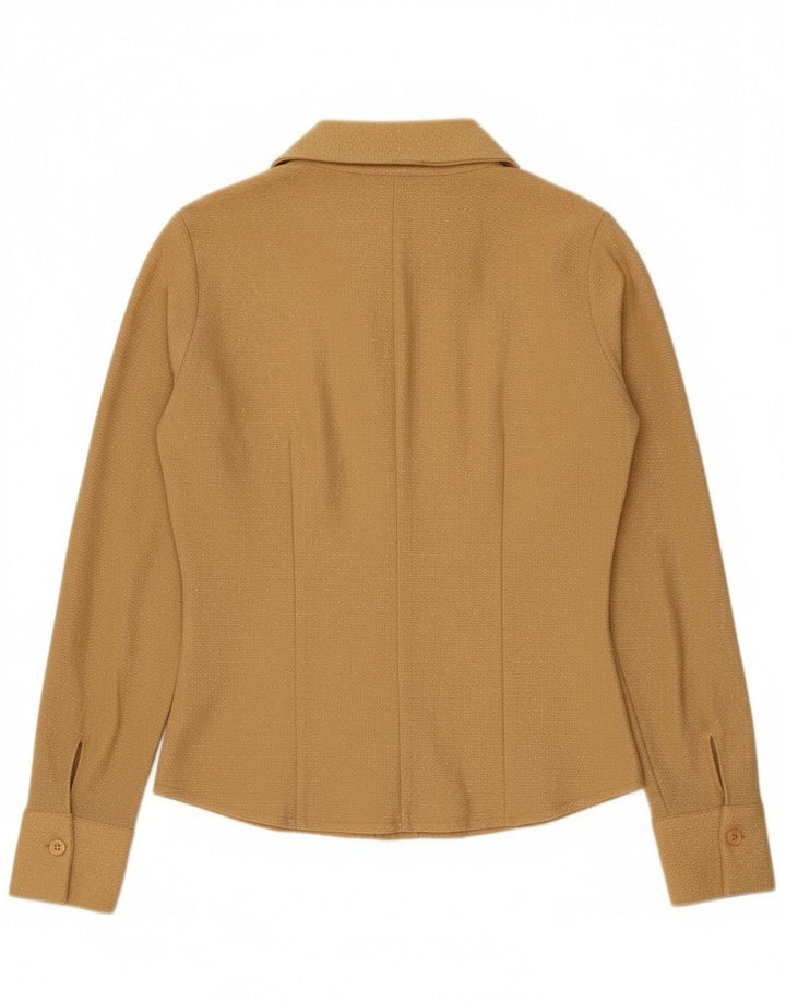 chemise femme vintage UK 10 Petit polyester doré