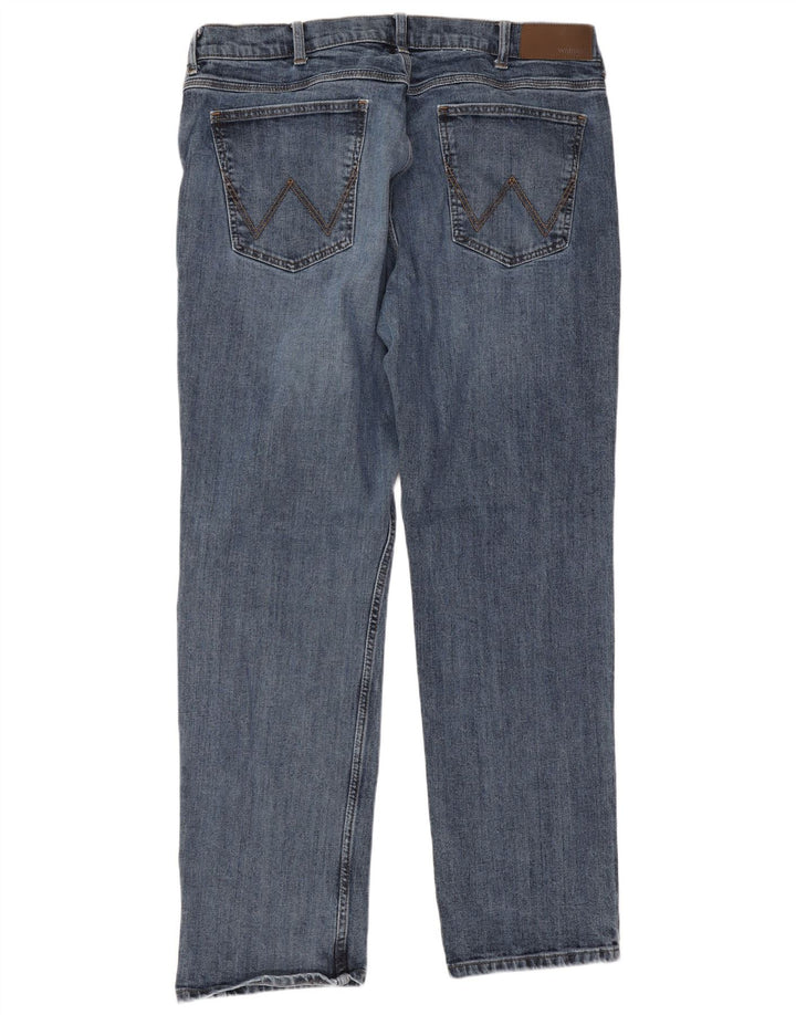 Wrangler Jean droit régulier pour homme W38 L32 en coton bleu