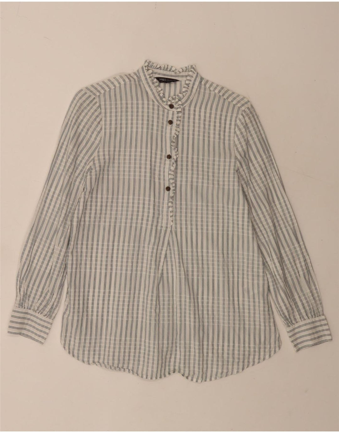 Marks & Spencer Chemise pull surdimensionnée pour femme UK 8 Petit carreaux blancs