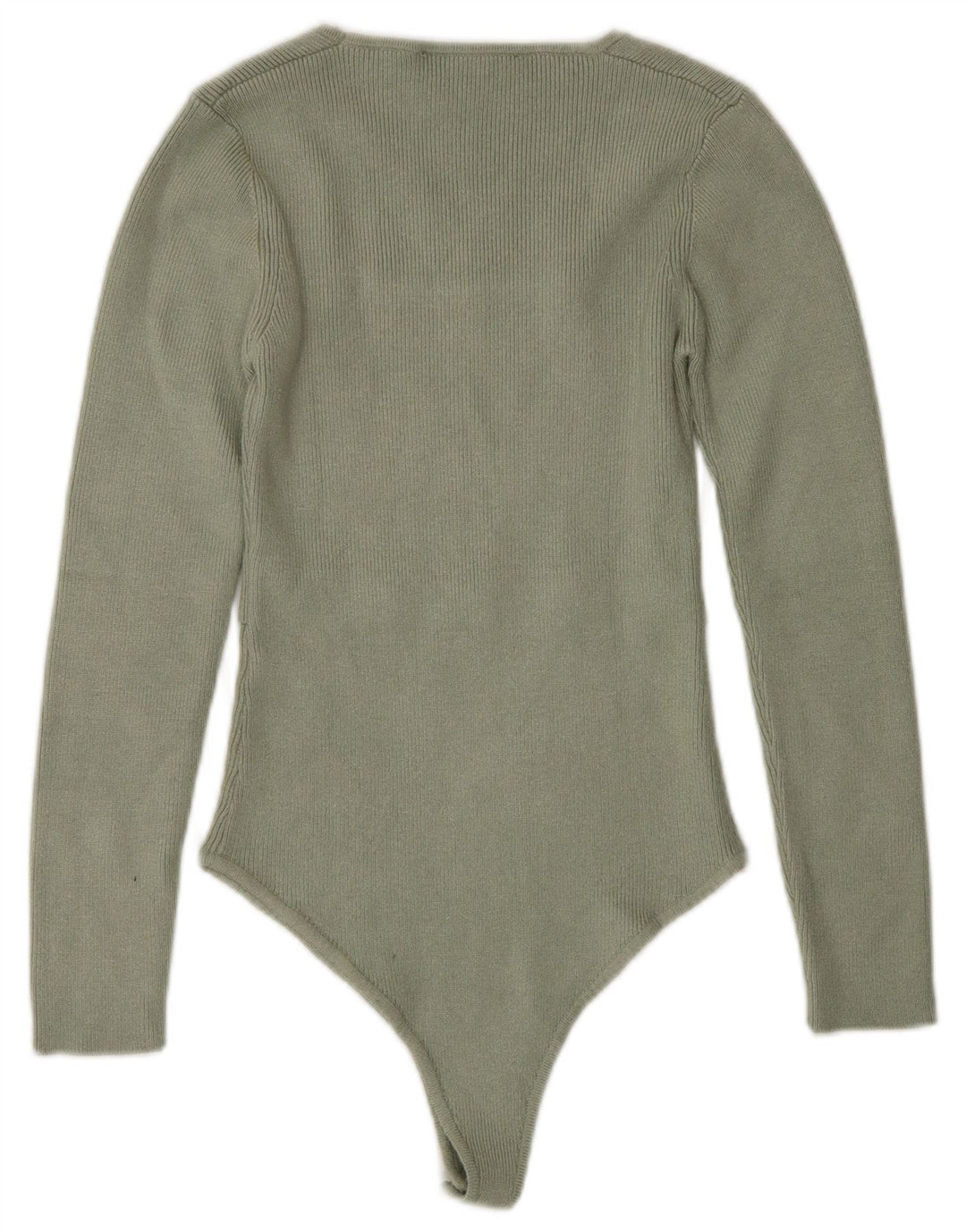 Zara Body à manches longues pour femme UK 8 Small Kaki Viscose