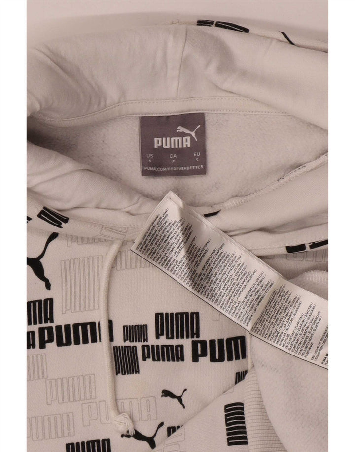 Puma Pull à capuche graphique homme petit blanc coton