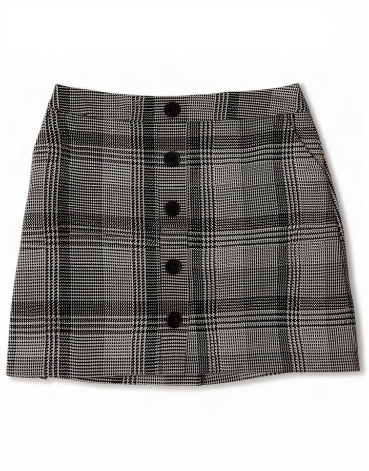Marks & Spencer Mini jupe femme UK 10 Small W28 pied-de-poule bleu