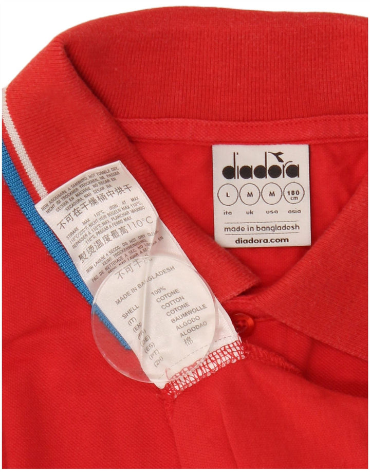Diadora Polo Homme Rouge Moyen Coton