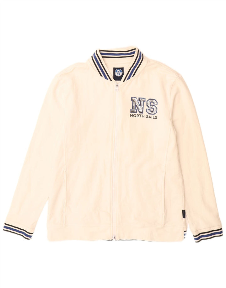 NORTH SAILS Veste de survêtement graphique pour femme UK 14 Coton blanc moyen