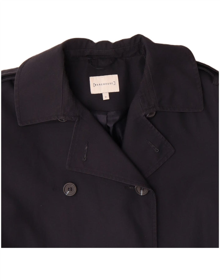 WAREHOUSE Trench Femme UK 16 Large Bleu Marine Polyester