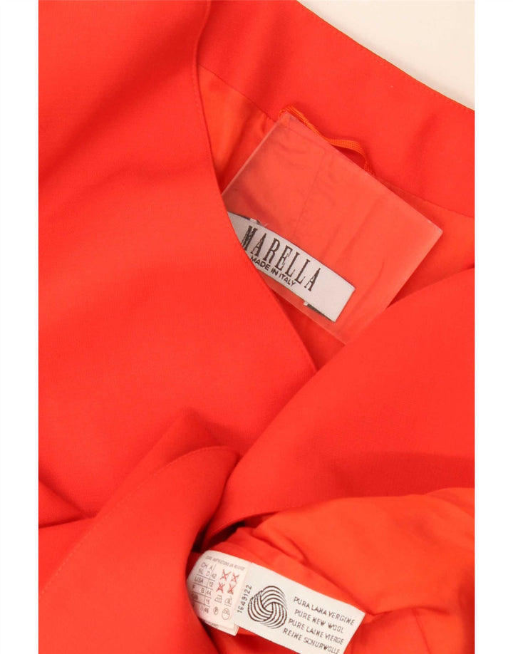 Marella Veste Blazer 2 Boutons pour Femme UK 16 Grande Laine Vierge Orange