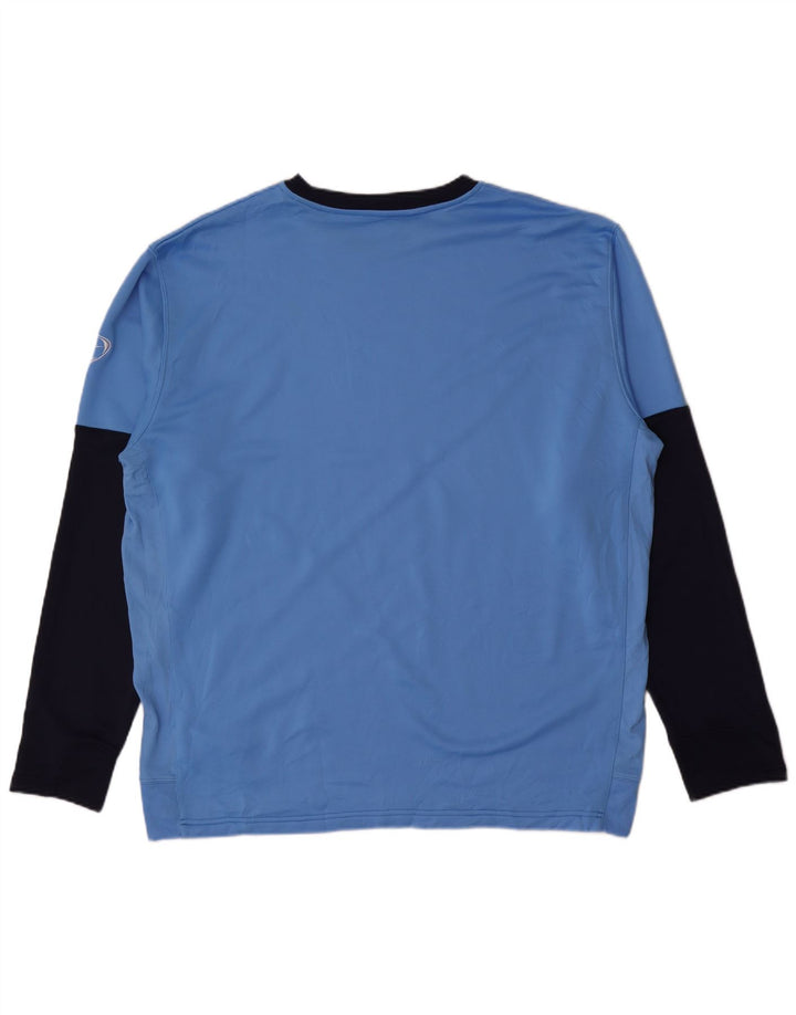 Nike Haut à manches longues pour hommes UK 47/48 2XL Bleu Colorblock Polyester
