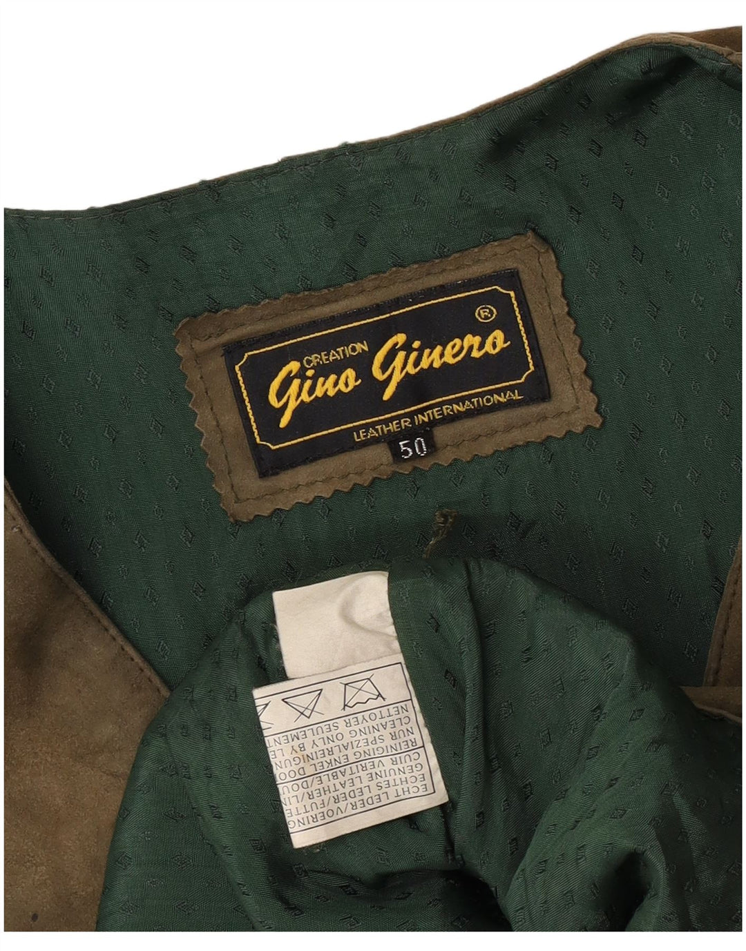 gilet en daim homme vintage IT 50 cuir kaki moyen