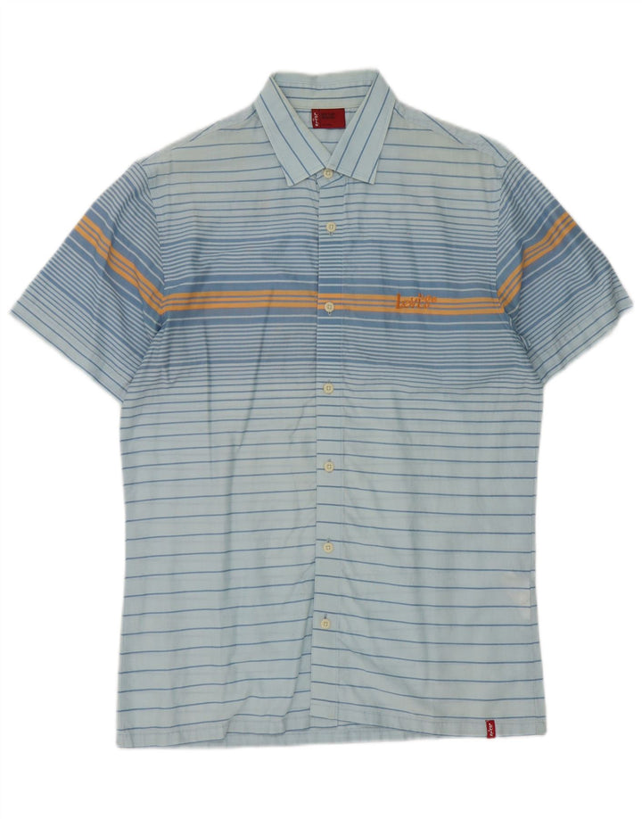 Levi's Chemise à Manches Courtes Homme Bleu Moyen Rayé Coton