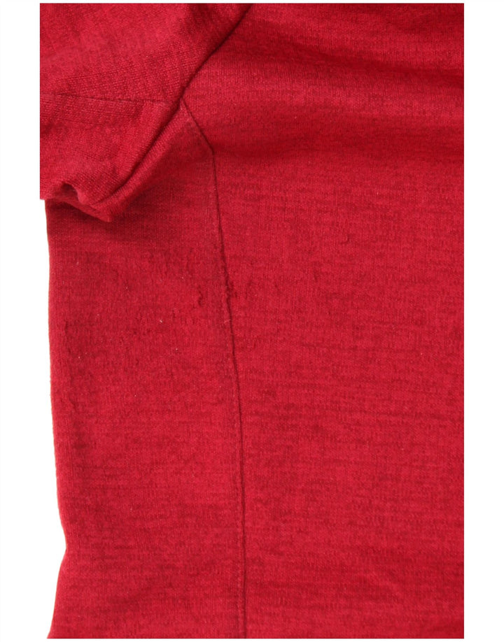 REEBOK Pull à capuche zippé pour femme UK 12/14 Rouge moyen Polyester