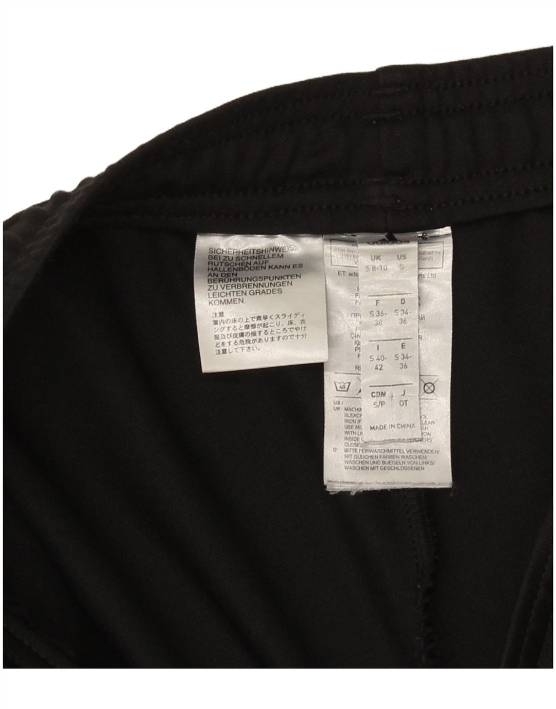 Adidas Pantalon de survêtement pour femme UK 8/10 Small Noir Polyester