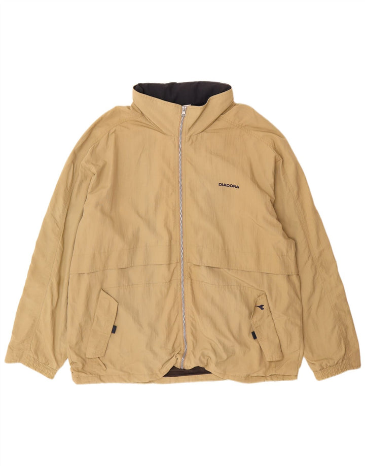 DIADORA Mens Rain Jacket UK 40 Large Khaki Polyamide