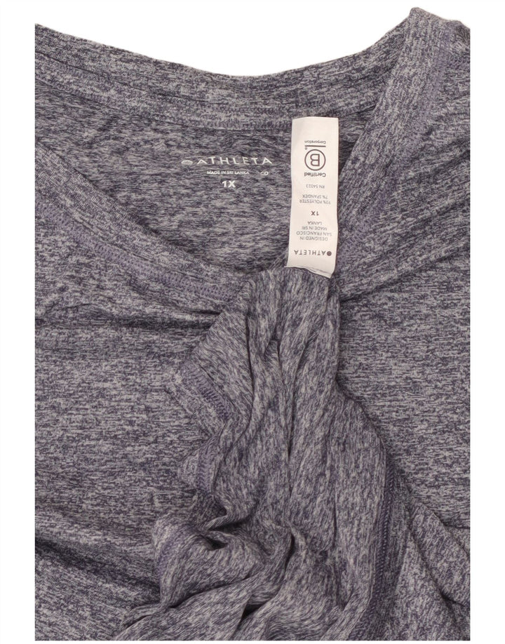 ATHLETA Débardeur court pour femme UK 18 XL Bleu marine moucheté en polyester