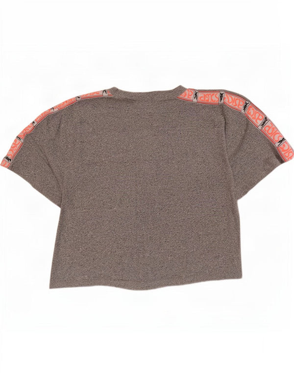 Asics T-shirt graphique pour femme UK 18 XL Gris chiné en coton