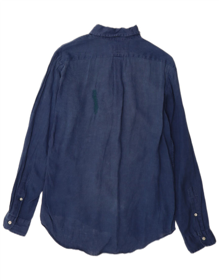 Ralph Lauren Chemise Homme Petit Bleu Marine Lin