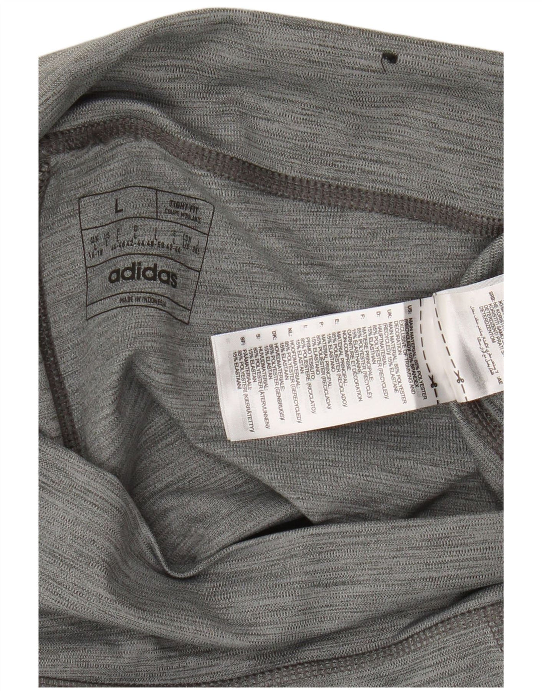 Adidas Leggings Femme UK 16/18 Large Gris Polyester
