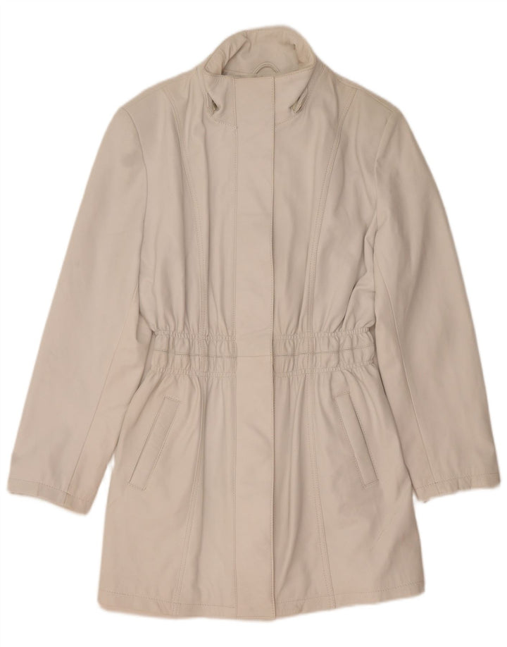 Veste en cuir femme vintage IT 50 XL Blanc