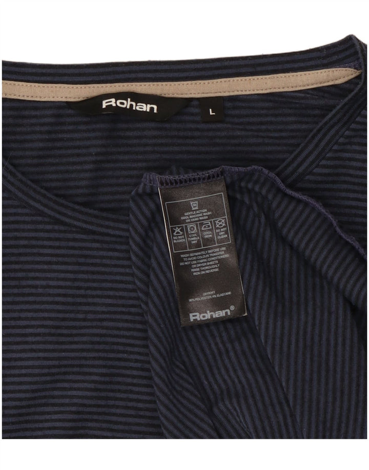 Rohan T-Shirt Homme Haut Large Bleu Marine Rayé Polyester
