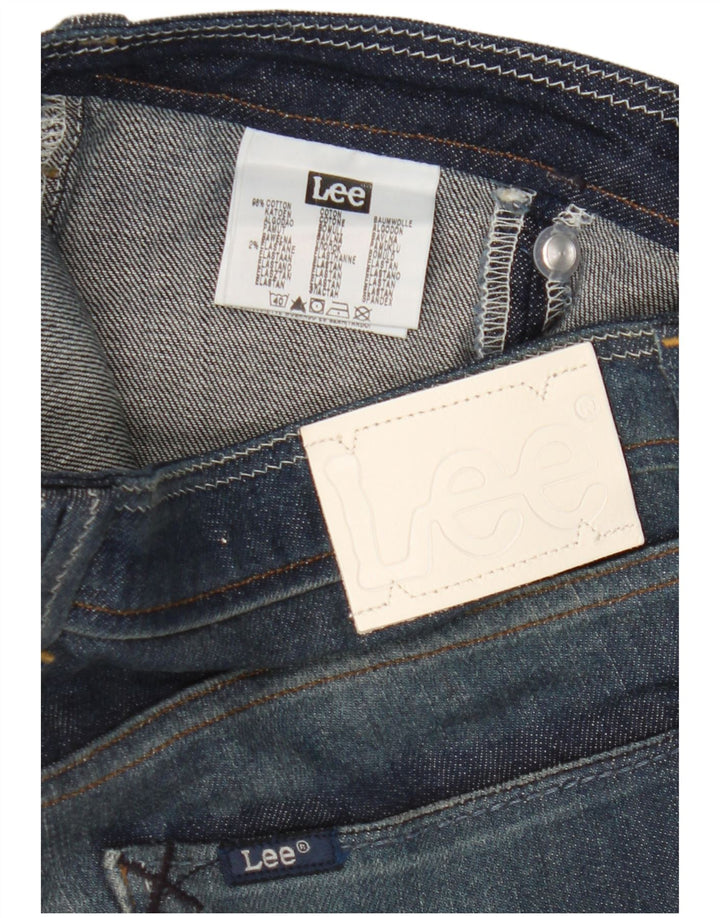 Lee Femme Crystal Capri Jeans W30 L16 Bleu Marine Coton