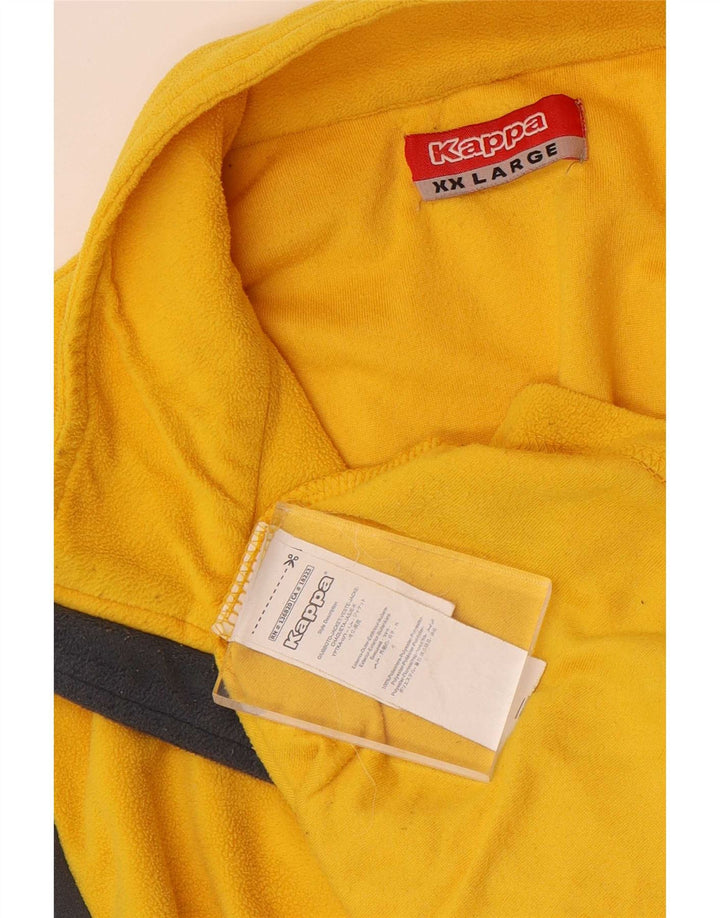 Kappa Veste Polaire Homme UK 44 2XL Jaune Colorblock Polyester