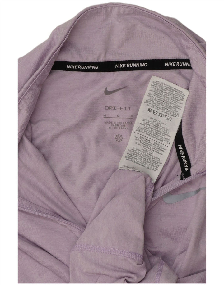 Nike Haut de survêtement Dri Fit à col zippé pour femme UK 14 Violet moyen