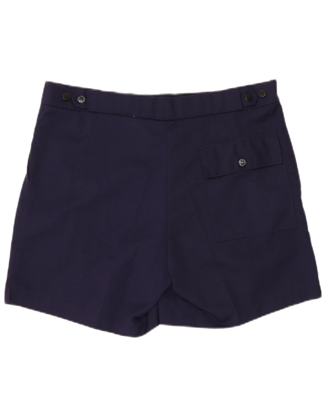 vintage Mens Chino Shorts Grand W36 Bleu Marine Polyester