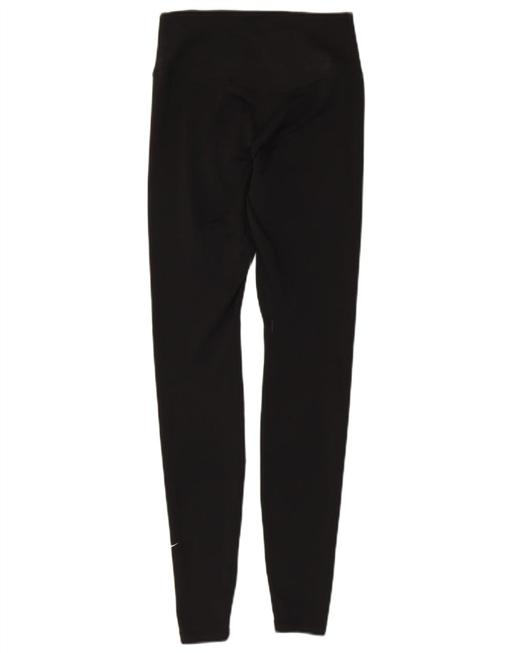 NIKE Womens Dri Fit Leggings UK 4 XS Black Polyester