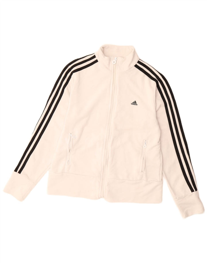 ADIDAS Veste de survêtement pour femme UK 16 Large Blanc Polyester