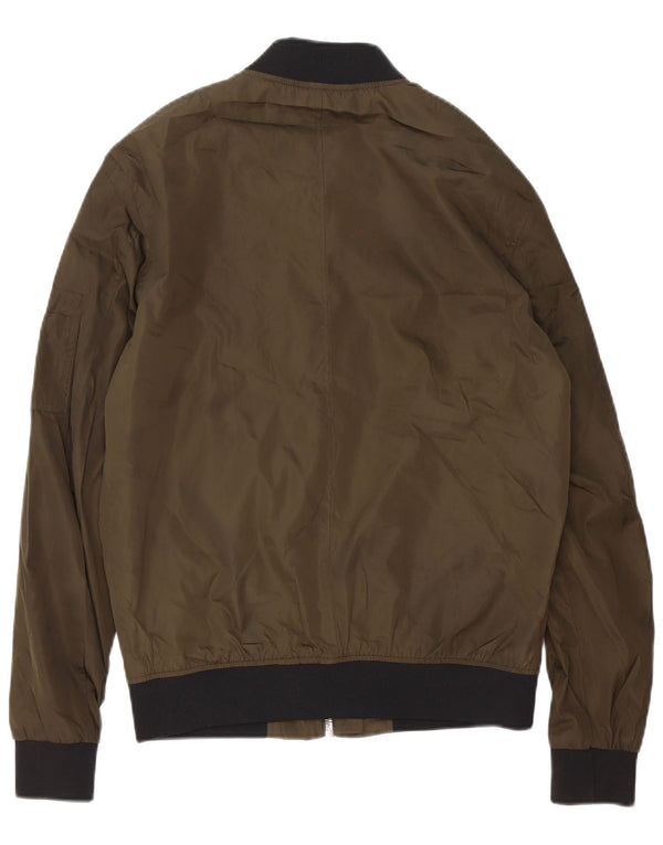Zara Veste Bomber Homme UK 38 Polyester Vert Moyen