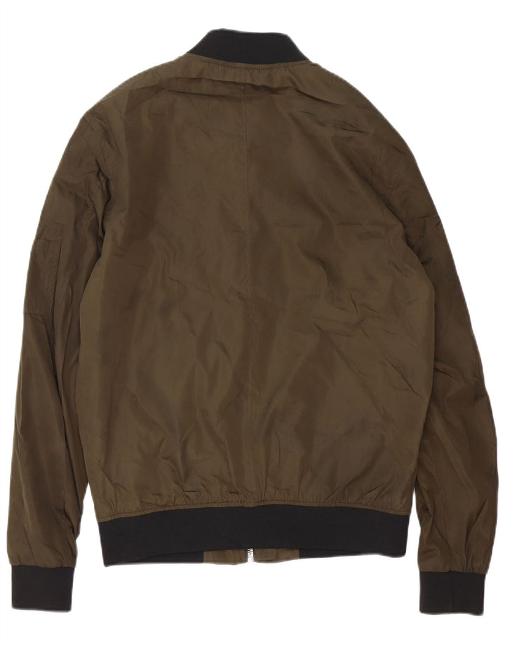 Zara Veste Bomber Homme UK 38 Polyester Vert Moyen
